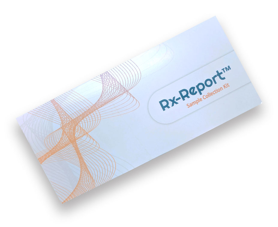 Enveloppe de la trousse de prélèvement d’ADN Rx Report